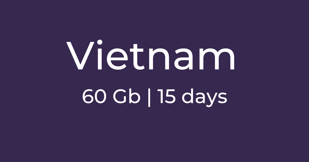 Новый пакет Вьетнам 60Гб | 15 дней